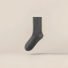 Dark grey pure cotton men's mid-calf socks are breathable, sweat-absorbent, comfortable and versatile details Picture